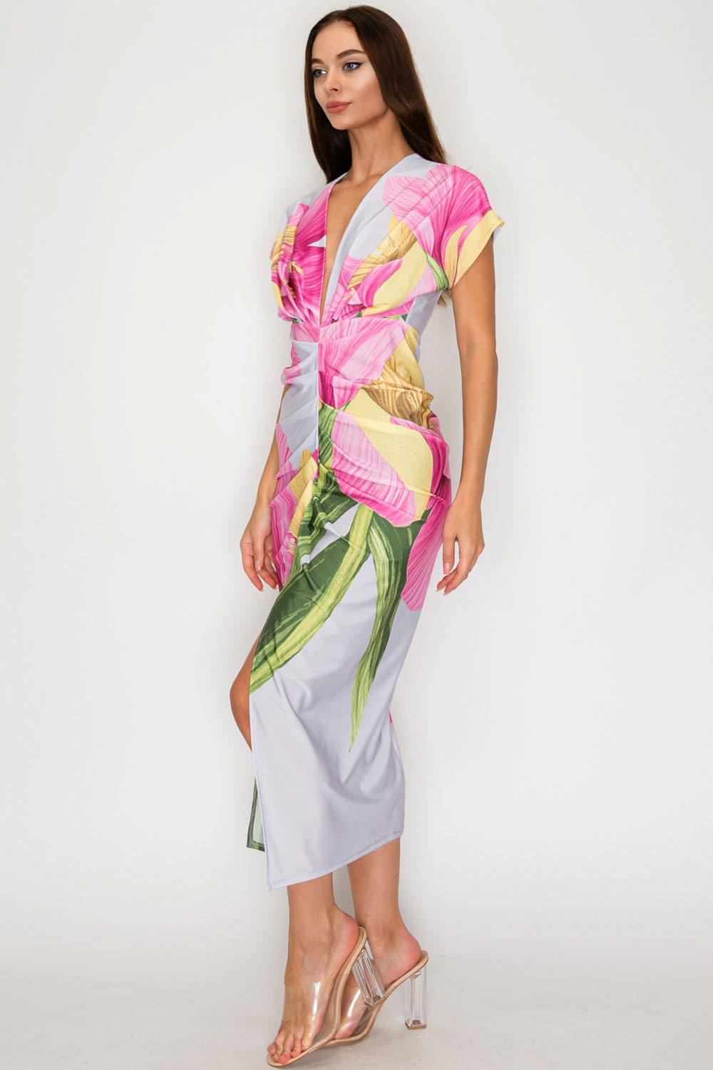 Lilia Floral Slit Dress