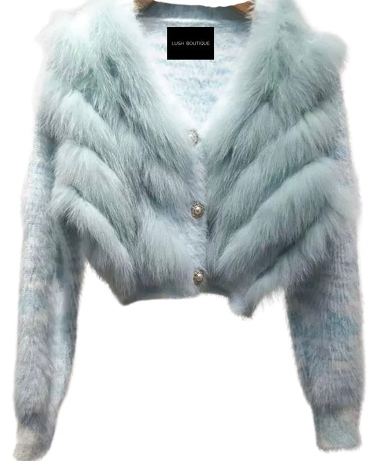 Dimi Fox Cardigan- Light blue