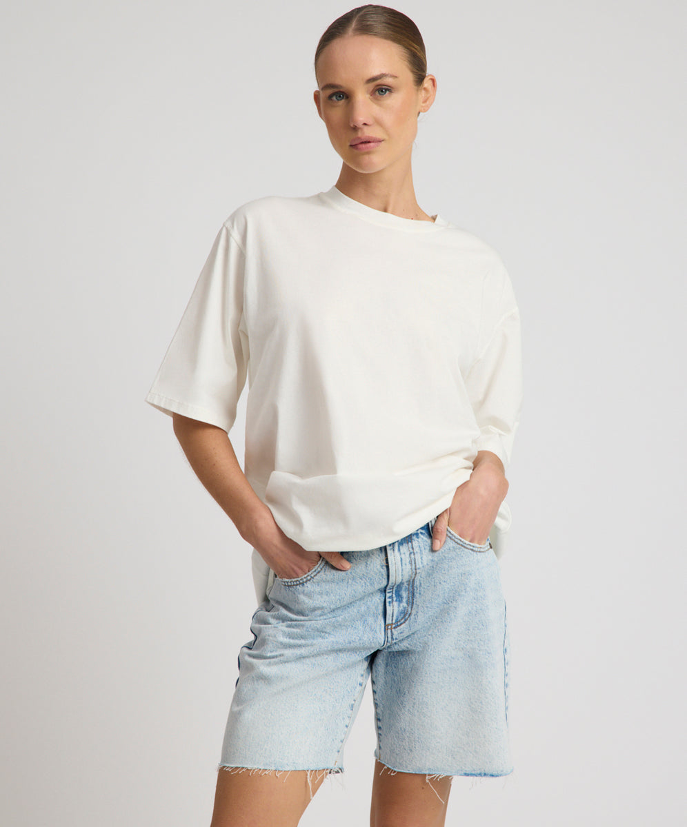 Jackson Mid Waist Wide Leg Shorts - Whisper Blue