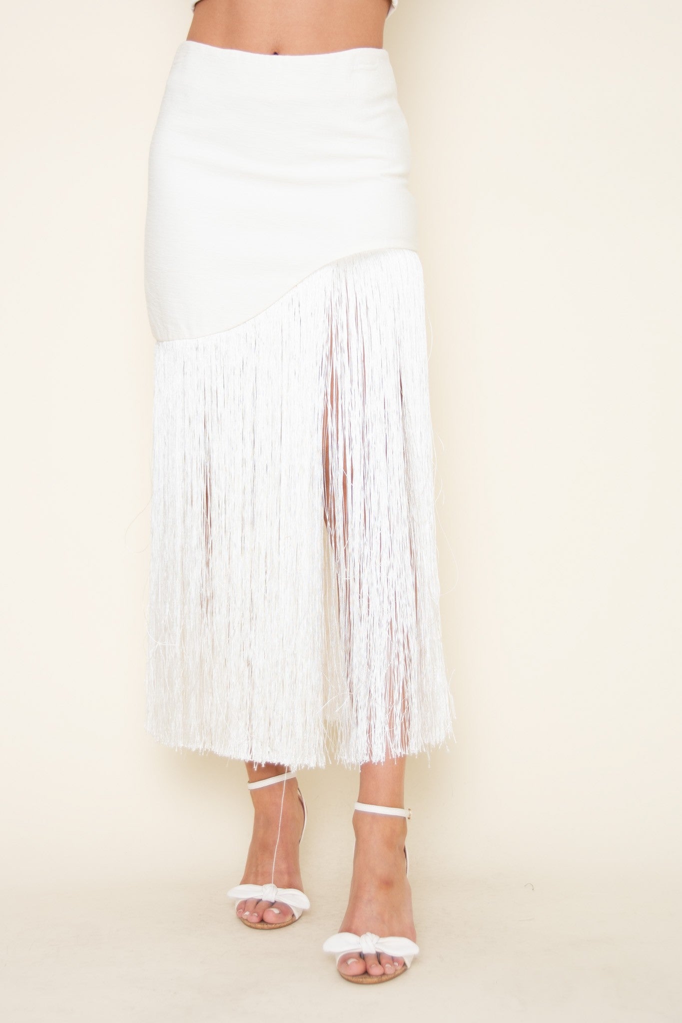 Danny Fringes skirt-white