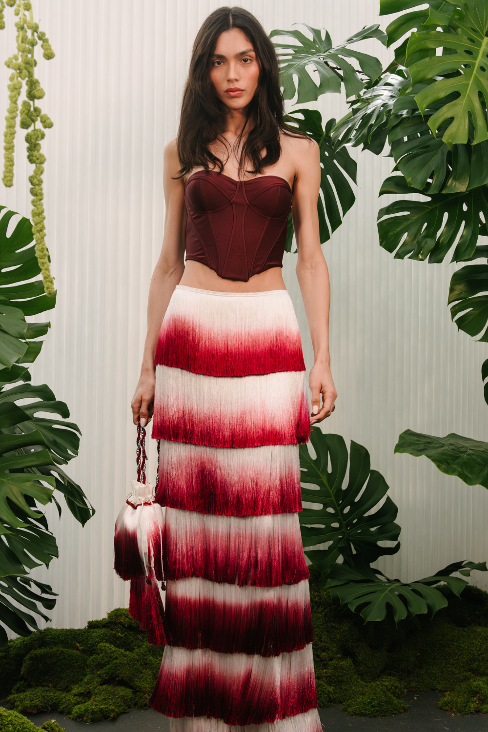 FRINGE MAXI SKIRT SET (RUNWAY)