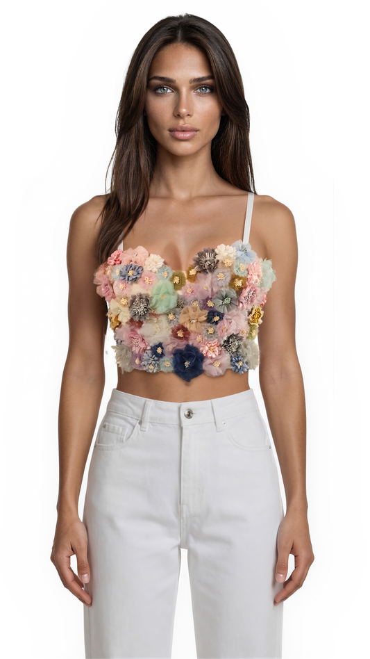 Pastel Garden Bustier Top