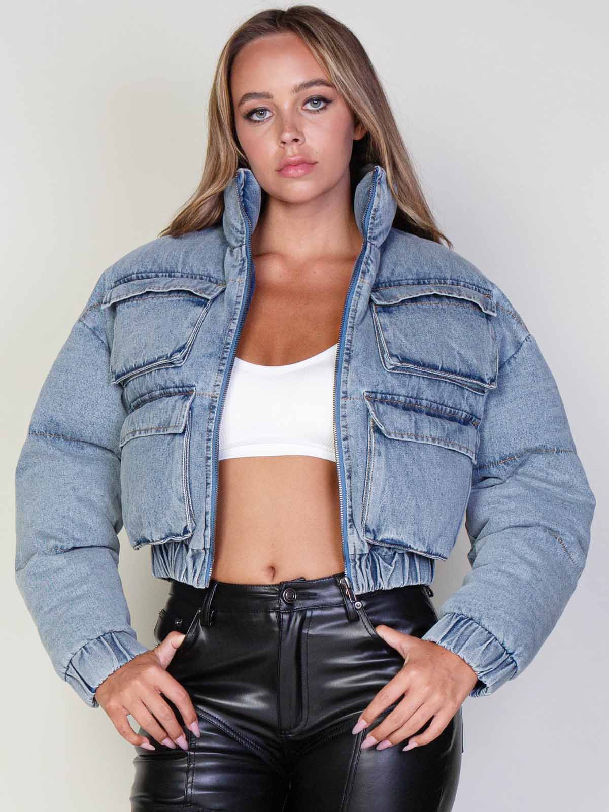 Denim Puffer Jacket