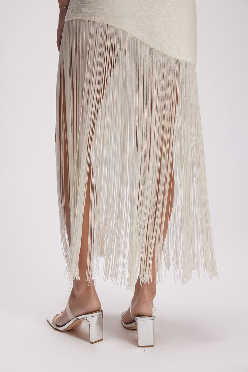 Danny Fringes skirt-white