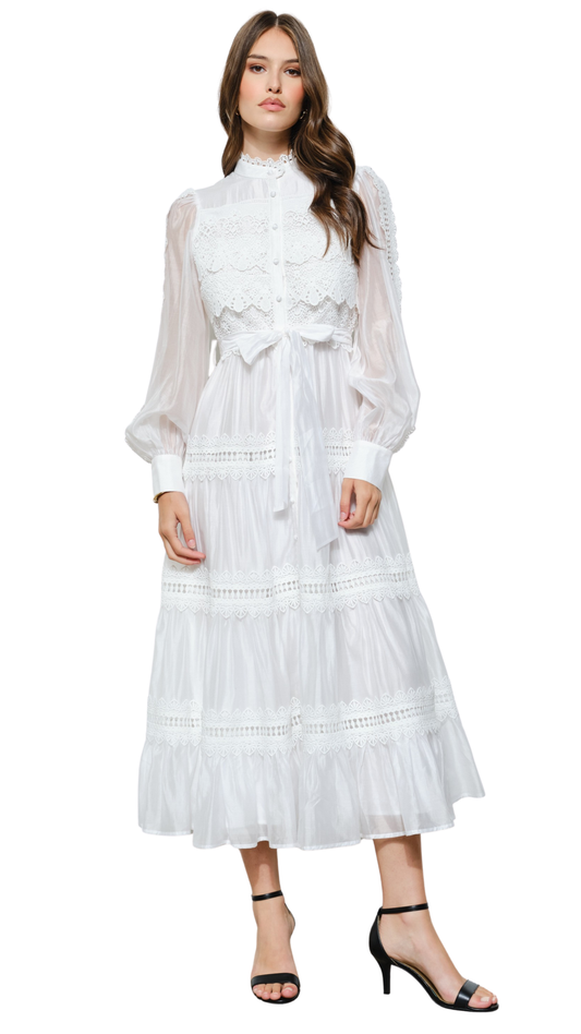 Ivory Romance Lace Maxi Dress
