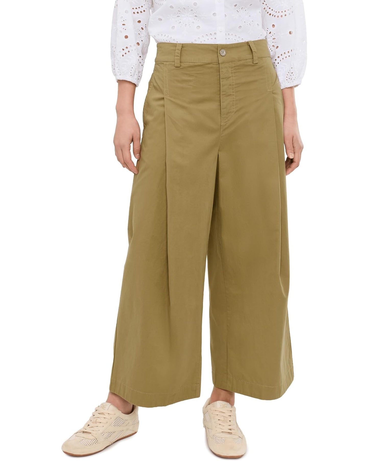 Silverlake Wide-Leg Chino Trousers-Dill Seed