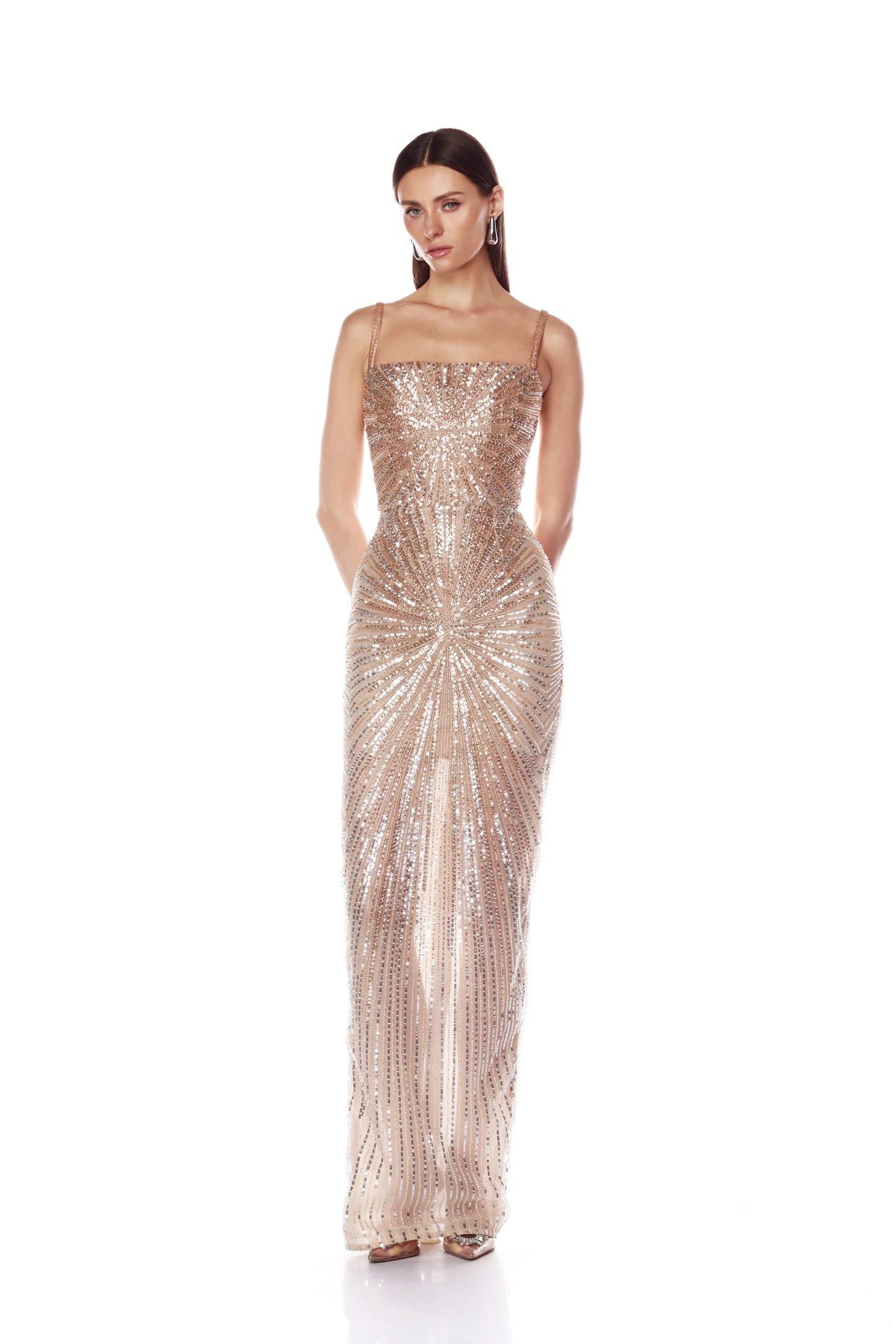 Dahlia Champagne Maxi Dress