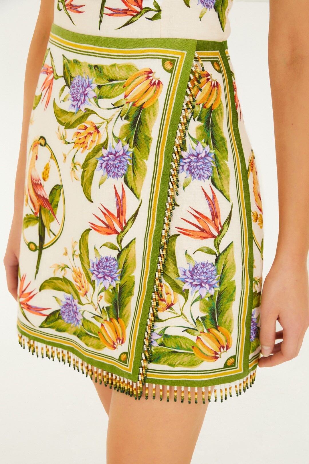 Sand Tropical Scarf Mini Dress