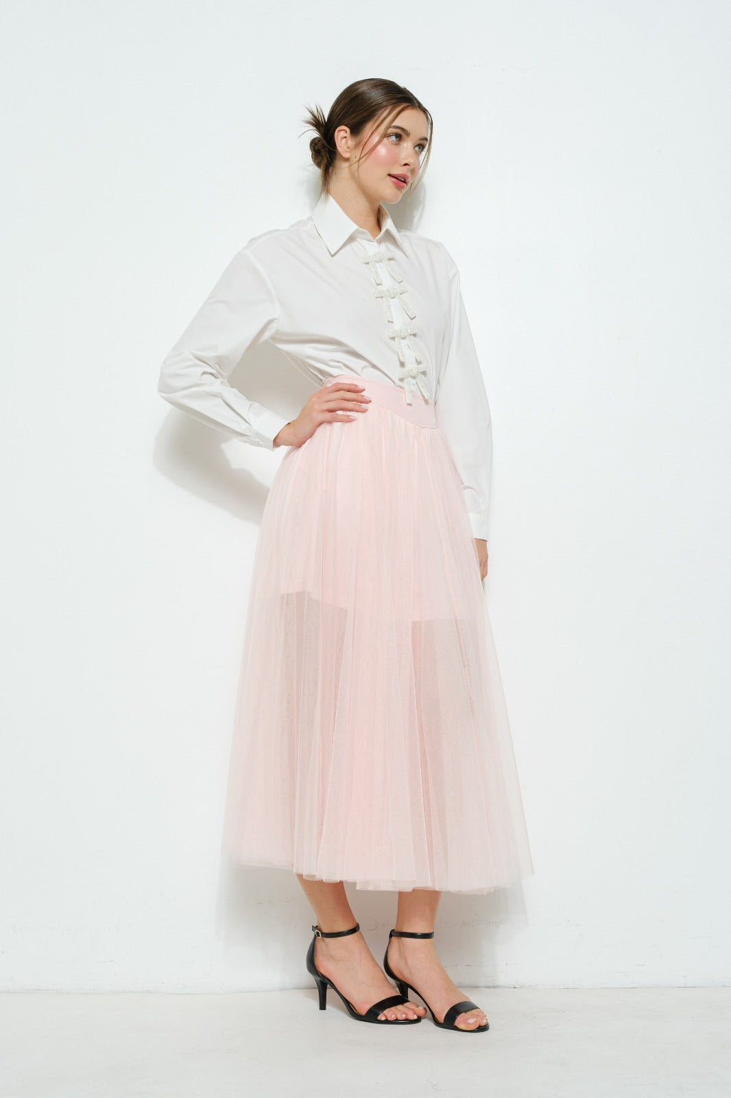 Sparkly Ribbon Shirt-White