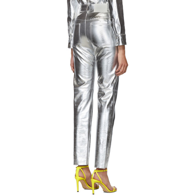 Silver Leather Pants