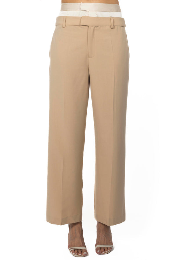 Dual waiste satin pants