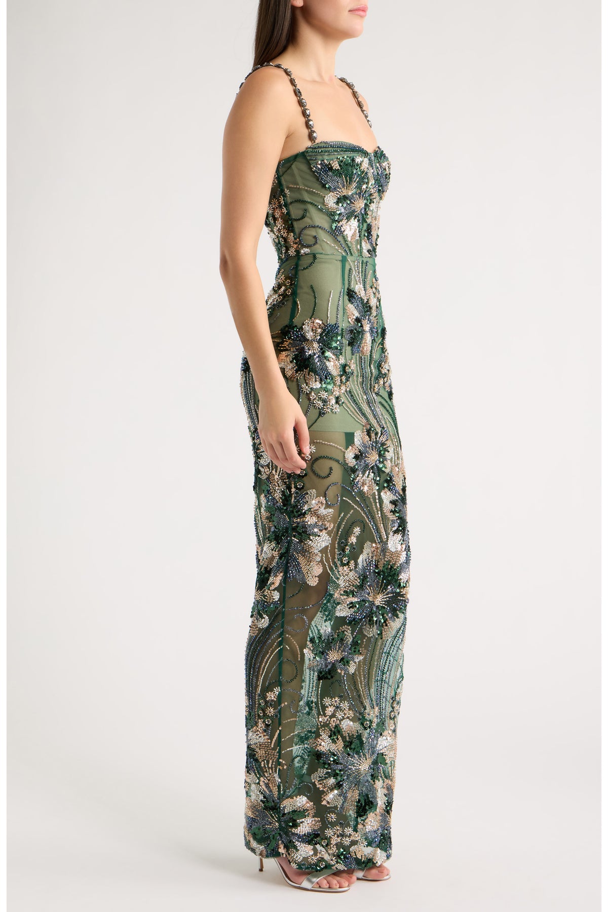 Column Gown- Green