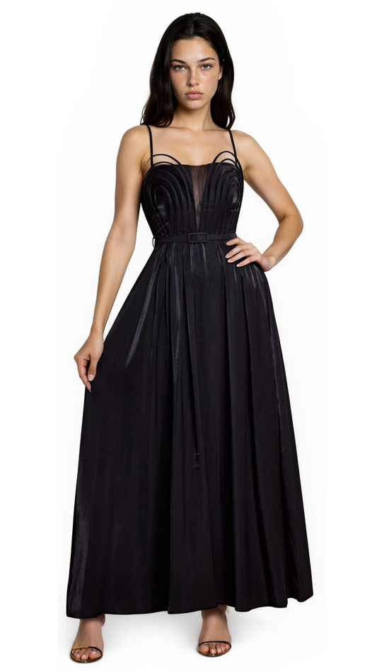 Midnight Sculpted Bodice Maxi Dress