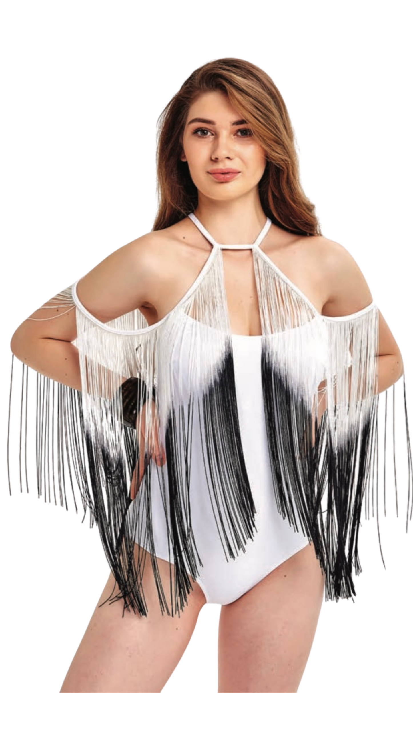 White fringy One piece