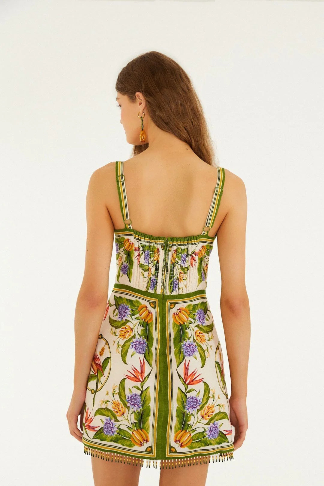 Sand Tropical Scarf Mini Dress