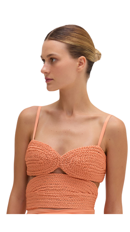 SUNSET SATIN CROPPED TOP