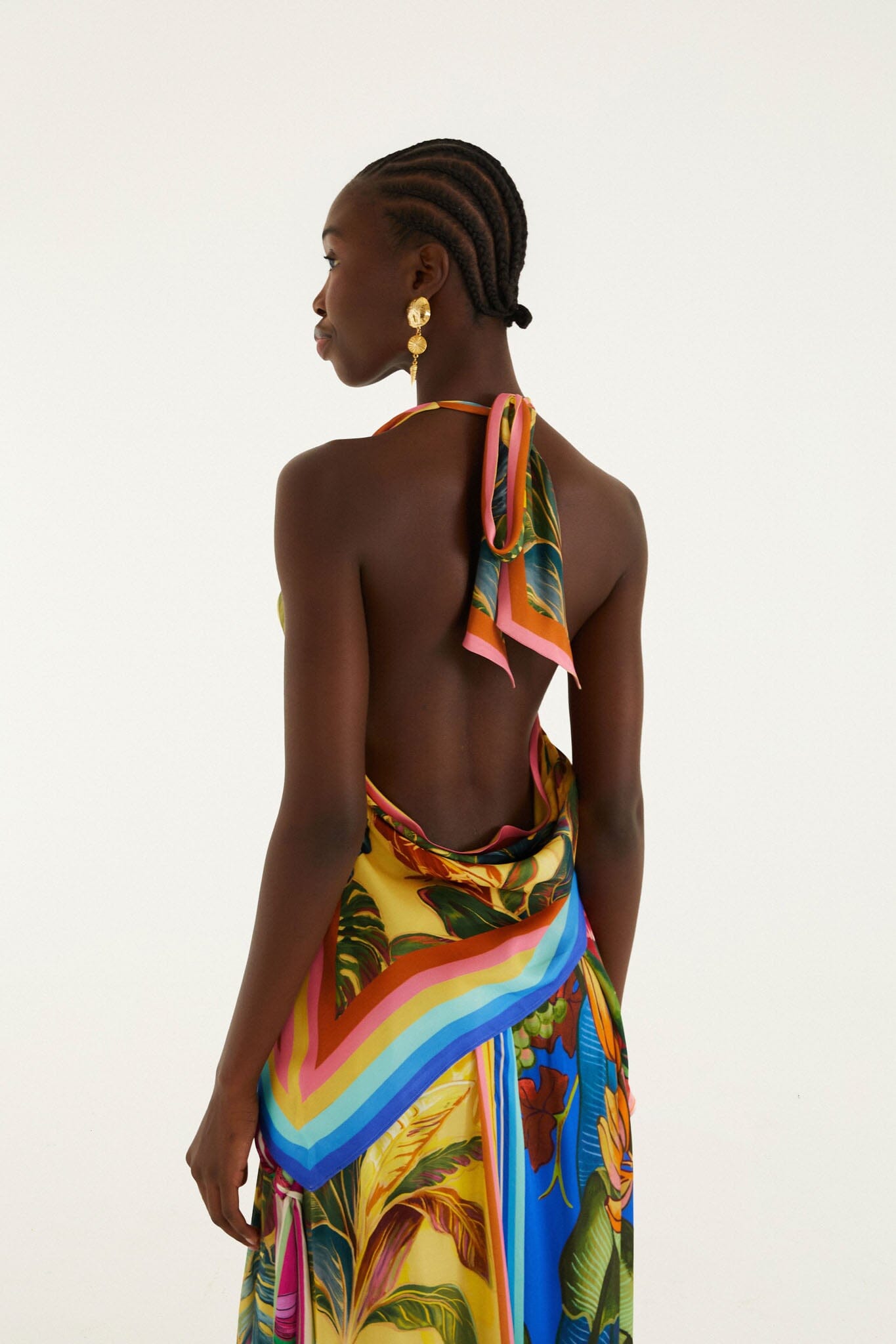 Multicolor Rainbow Summer Scarf Blouse