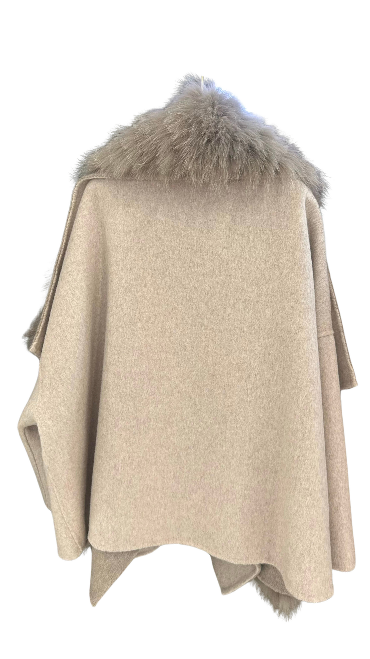 Fernanda Fox Fur and cashmere coat- Beige