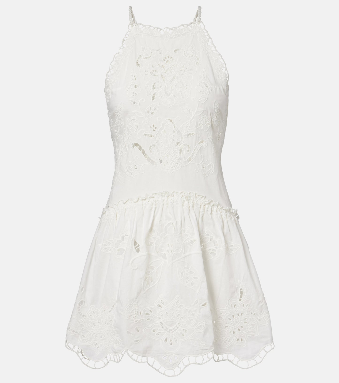 Embroidered cotton minidress