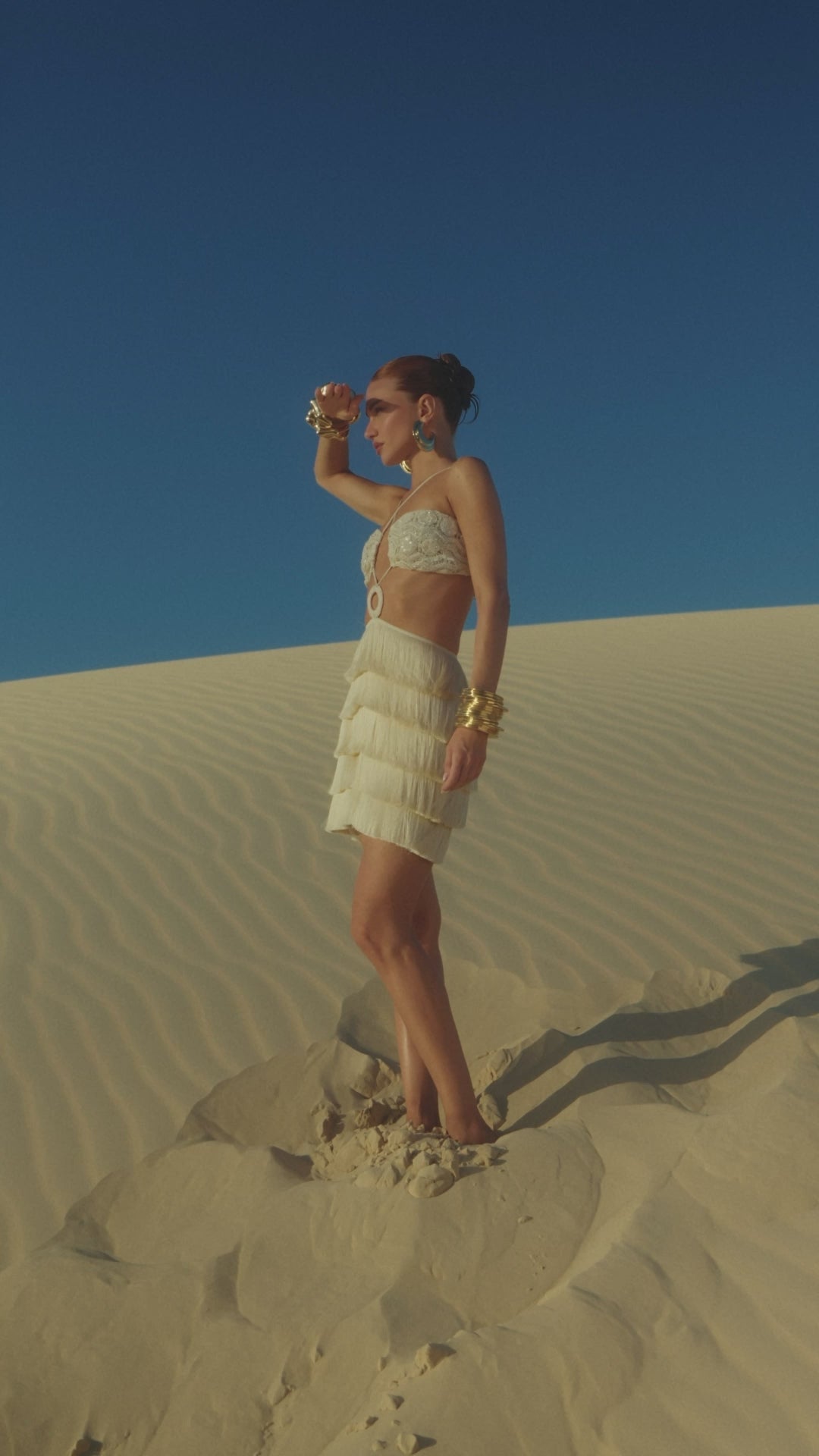 CROCHET BLOOM CUT OUT MINI DRESS X CAMILA COHELO