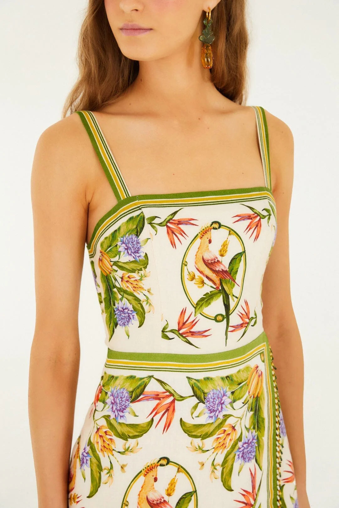 Sand Tropical Scarf Mini Dress