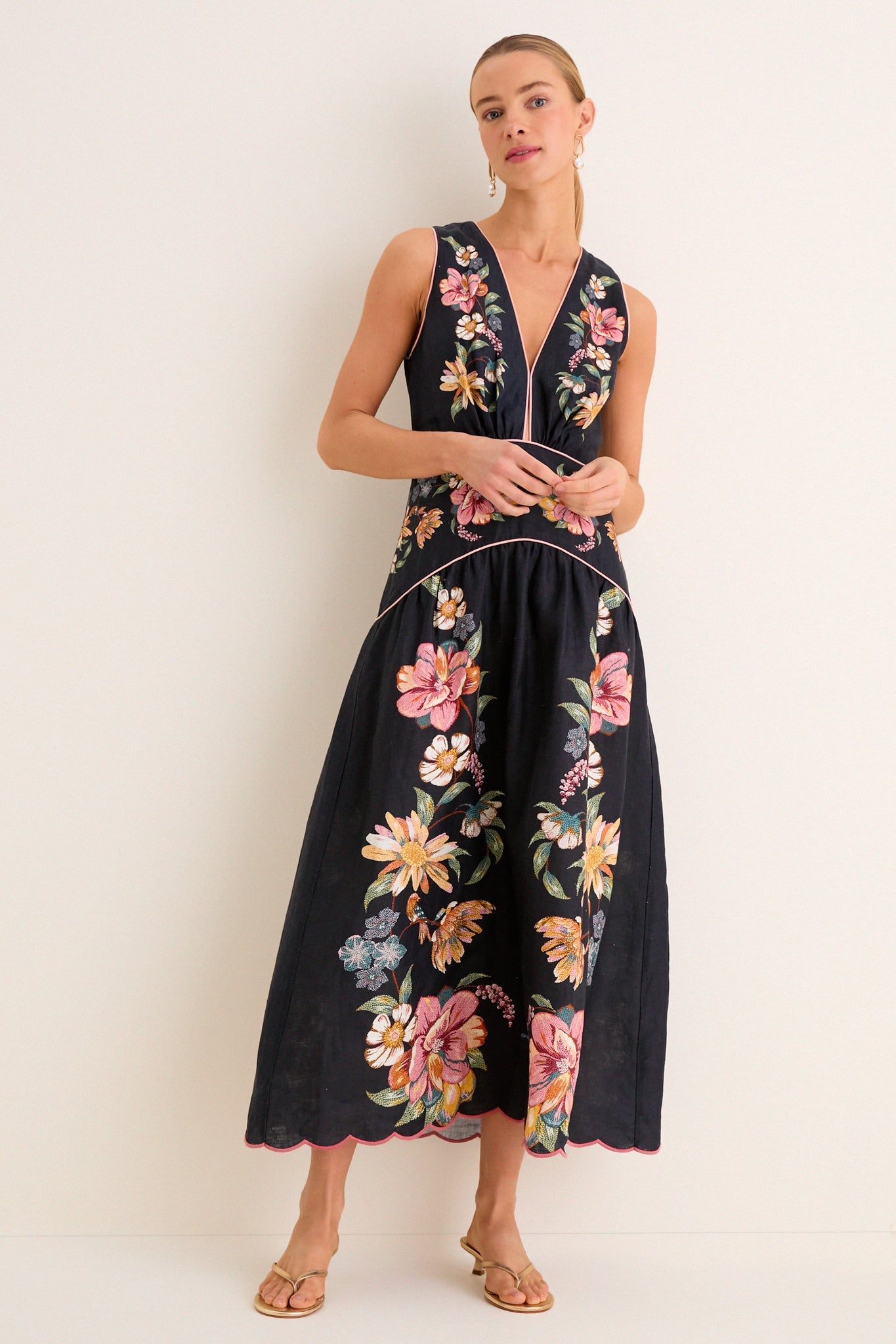 Dark Blue Maira Floral Dress