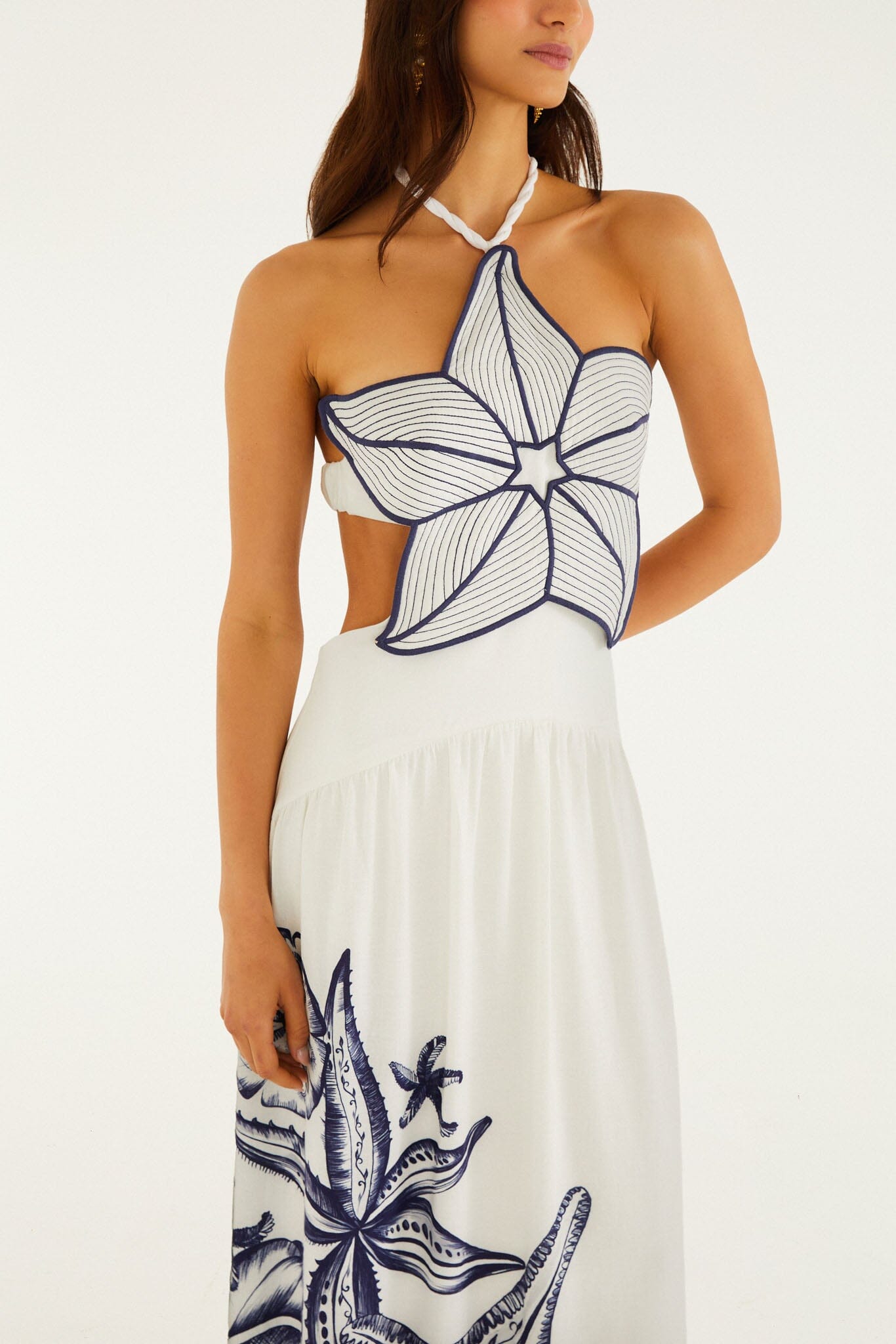 Off-White Coast Stars 3d Bodice Maxi Dress