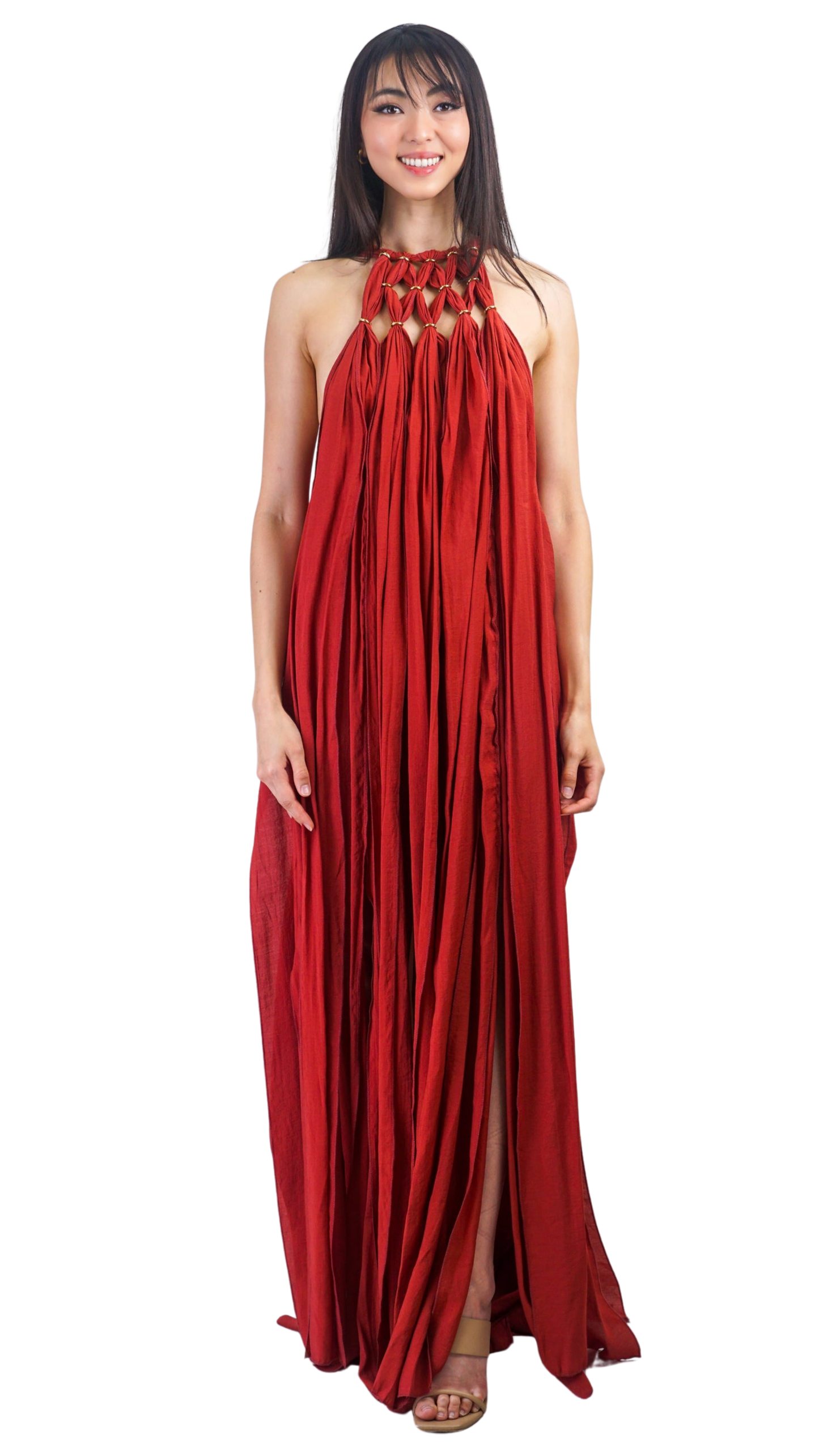 Scarlet Cascade Gown