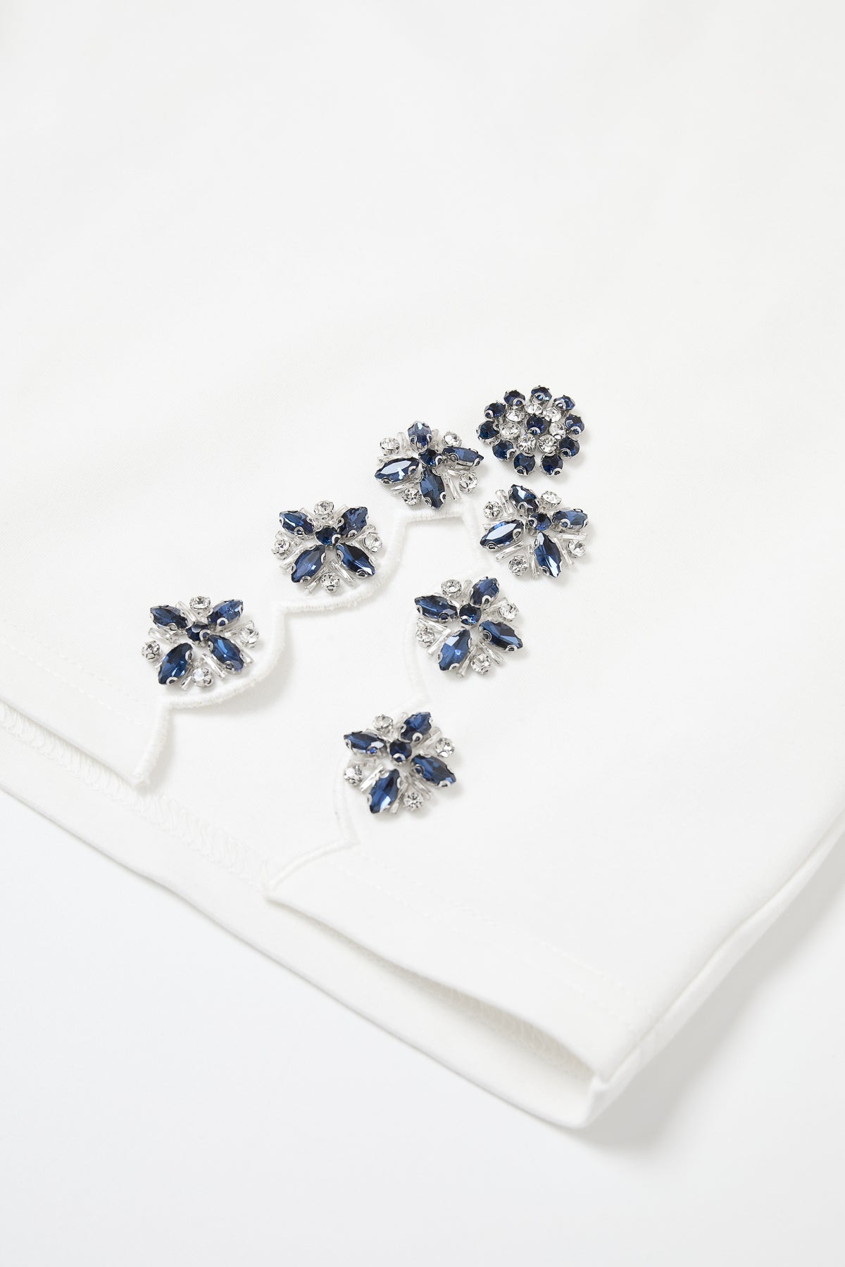 Juliana Embellished Crop Top - White
