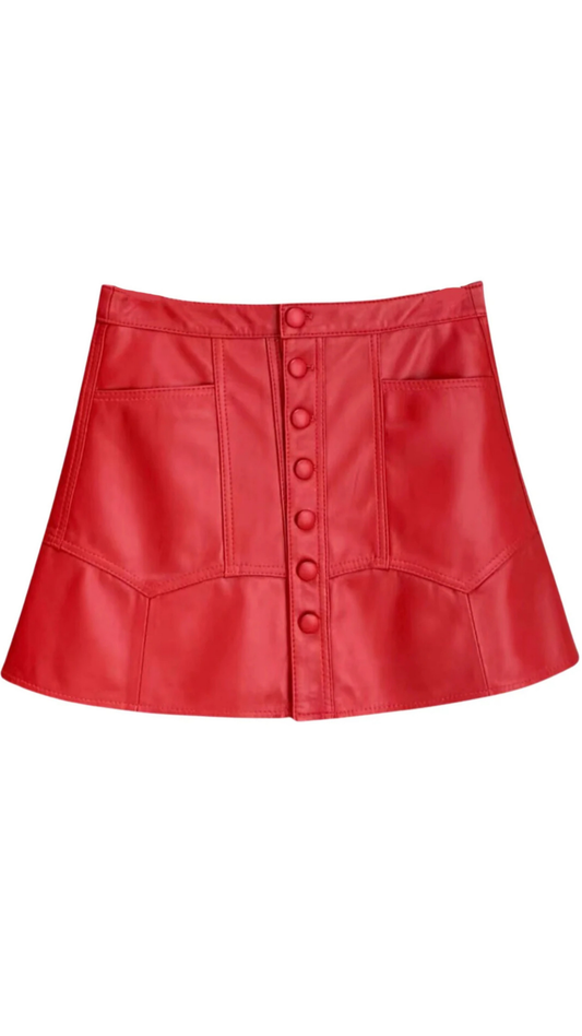 Ruby leather skirt
