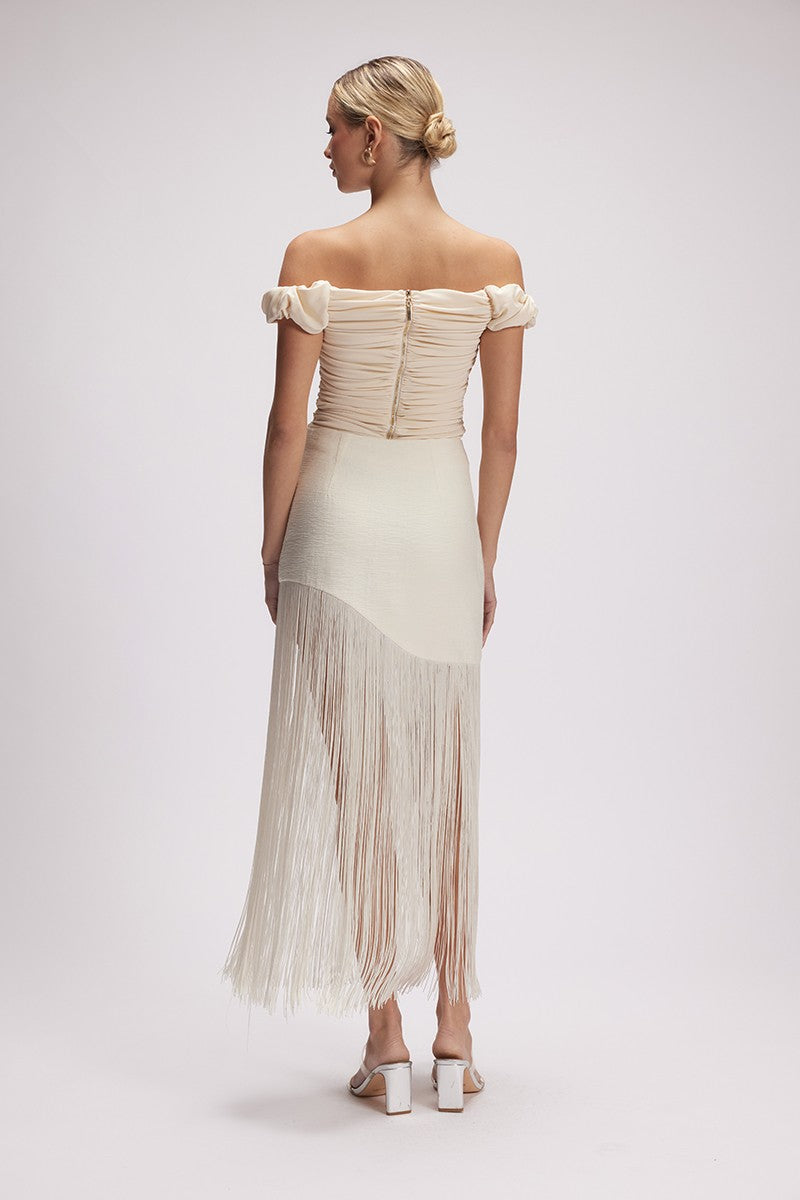 Danny Fringes skirt-white