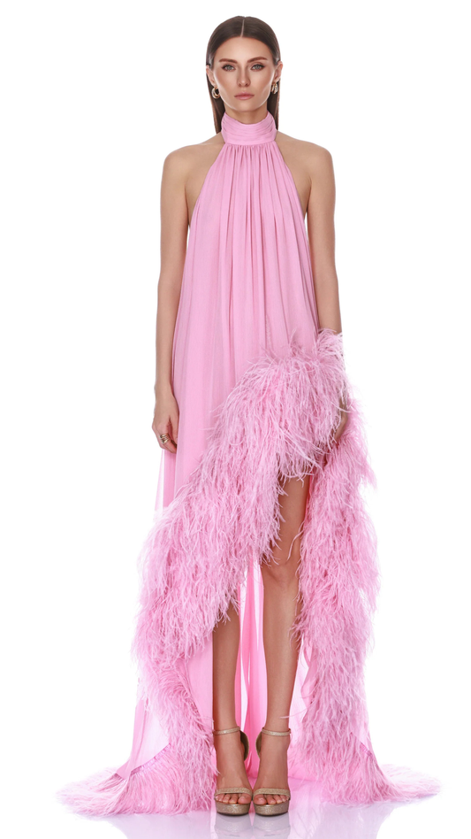 Madeline Halterneck Baby Pink Gown