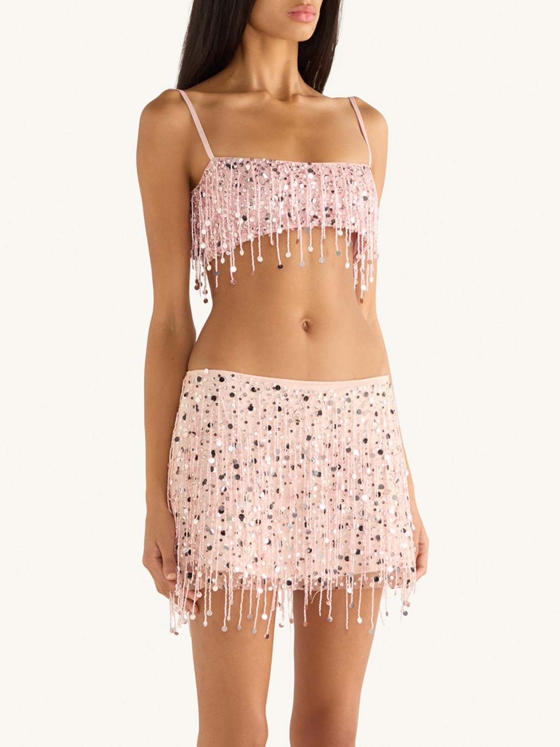 Yasmin Hand Beaded Set - Blush Pink