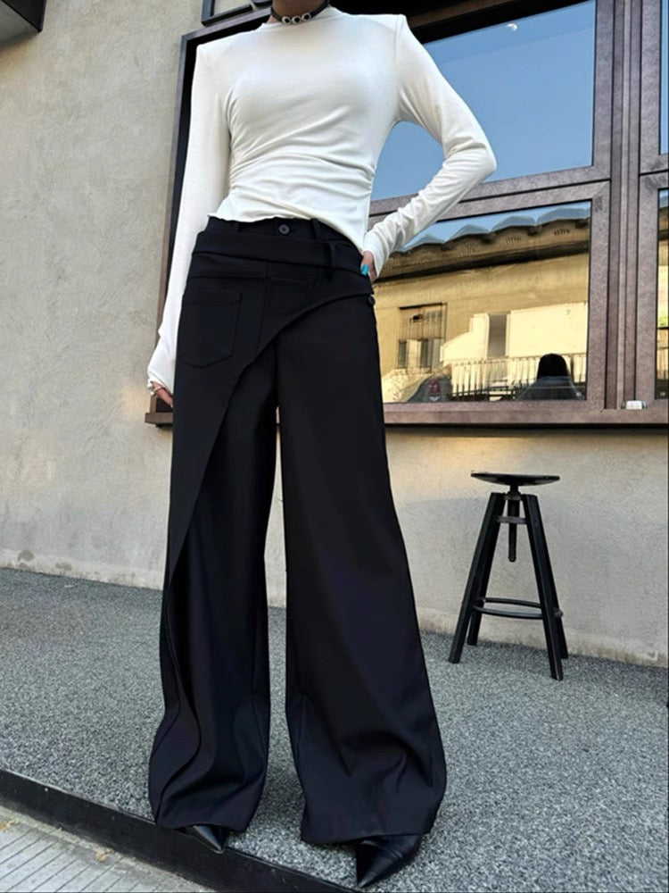 The 'Oblique Wrap' Wide-Leg Trousers