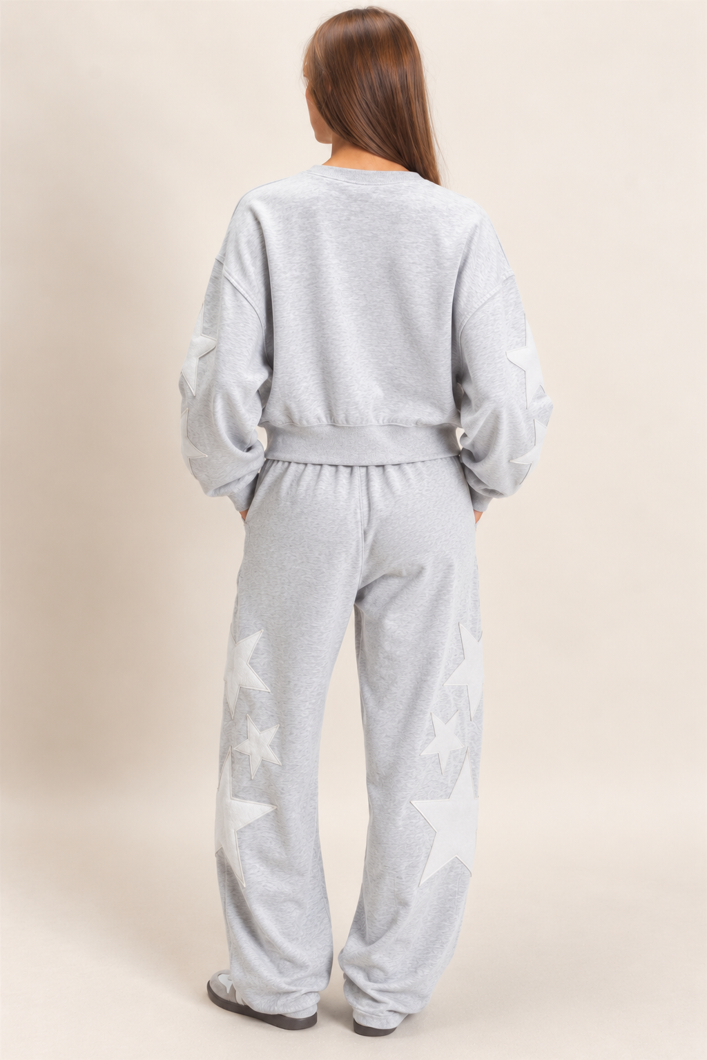 Varsity Star Sweat Set - Heather Gray