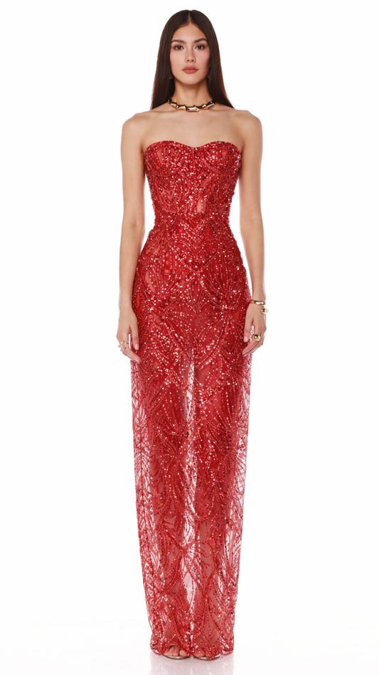 Giselle Maxi Dress - Red