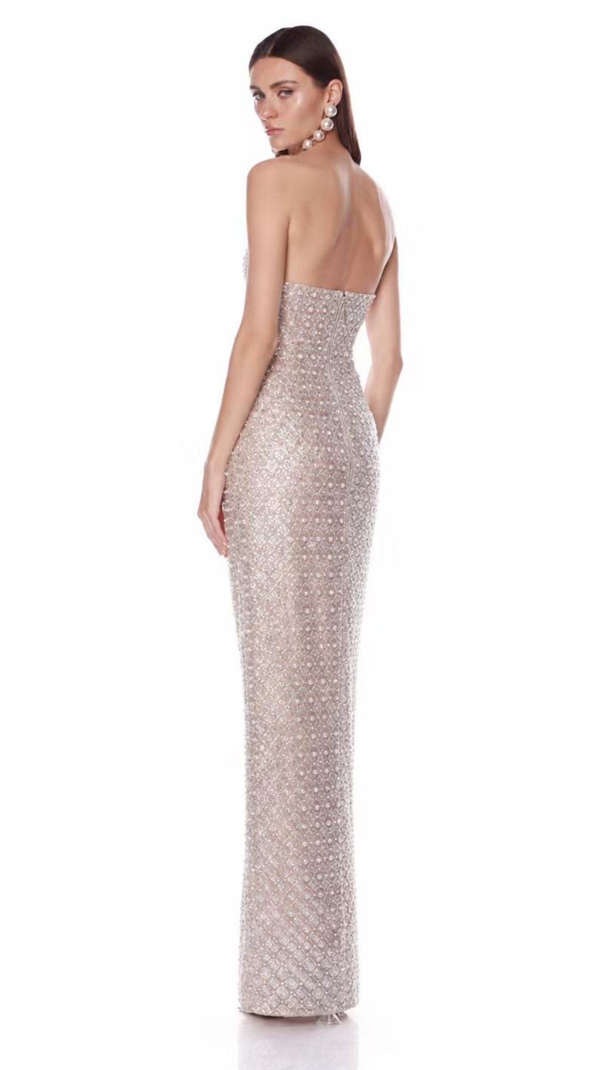 Allegra Dress With Slit - Silver