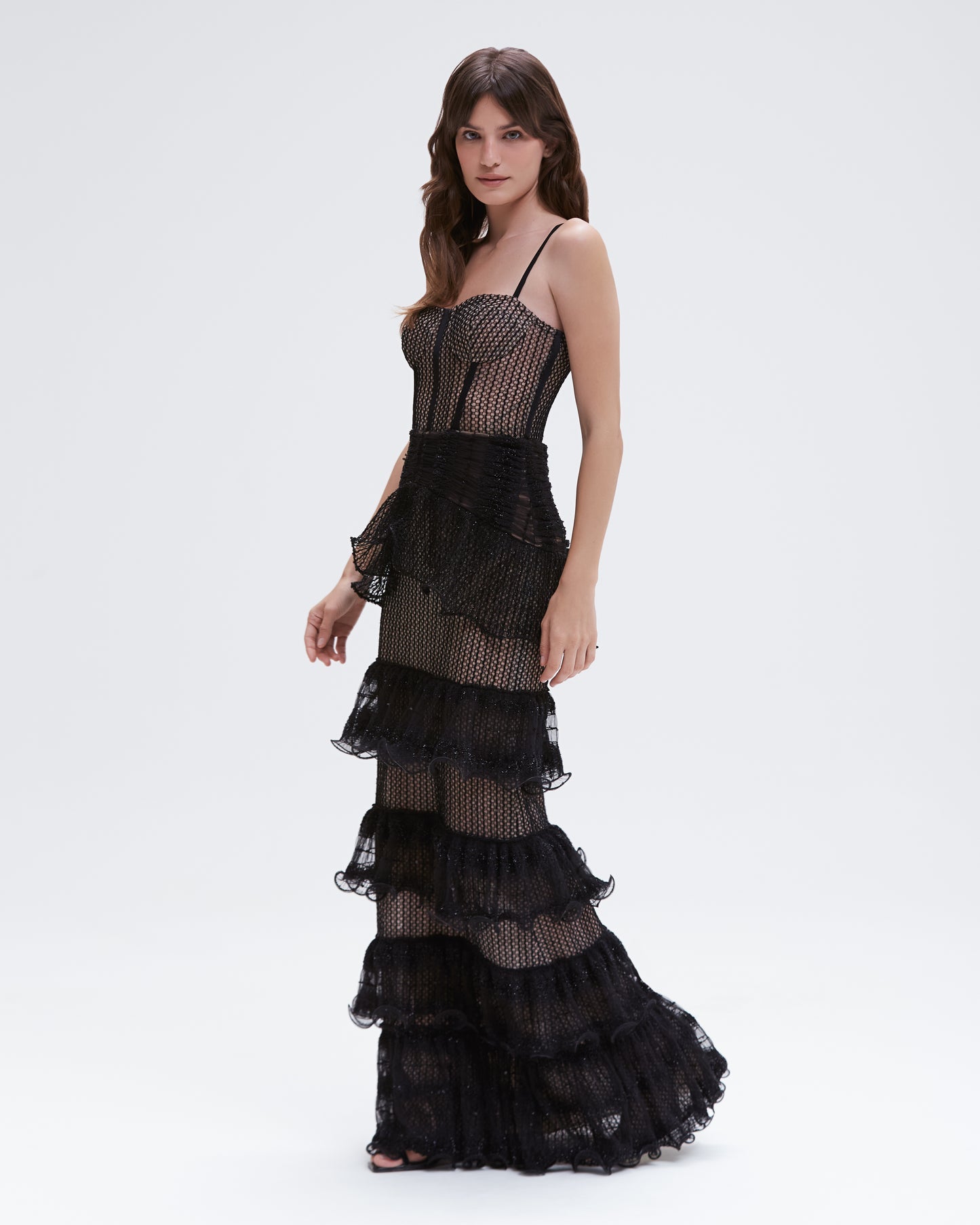 LONG BLACK TULLE DRESS