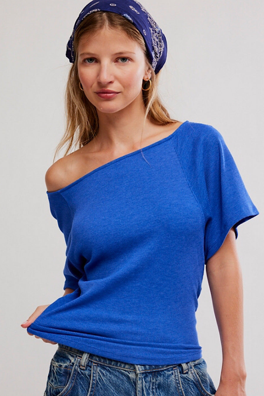 Lucy Off The Shoulder Tee-Violet Splendor