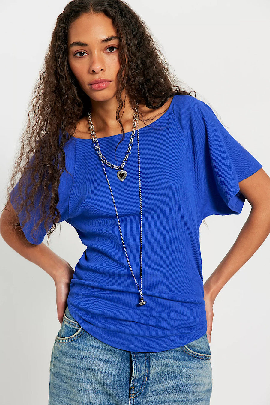 Lucy Off The Shoulder Tee-Violet Splendor