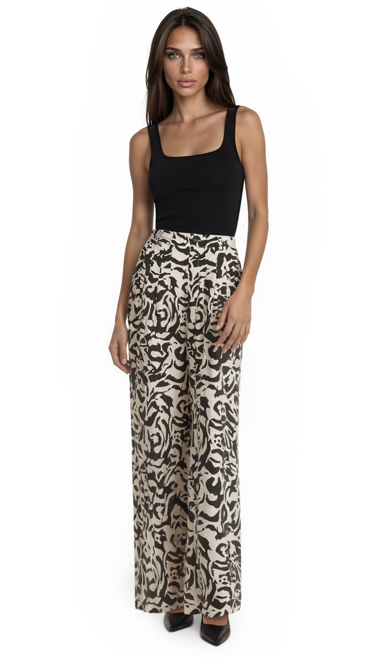 Monochrome Flow Wide-Leg Pants