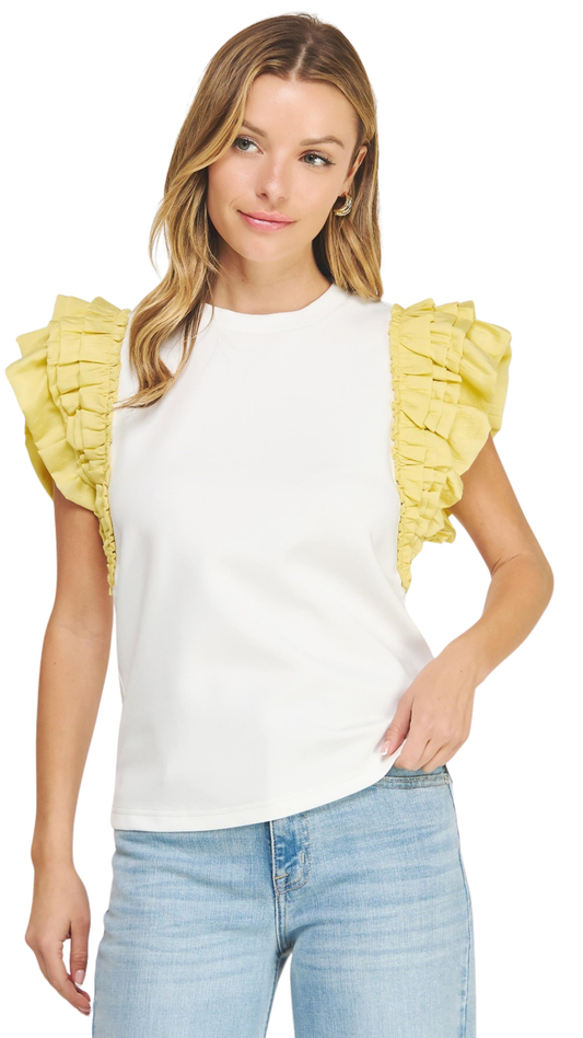 Butter Ruffle Sleeve Top