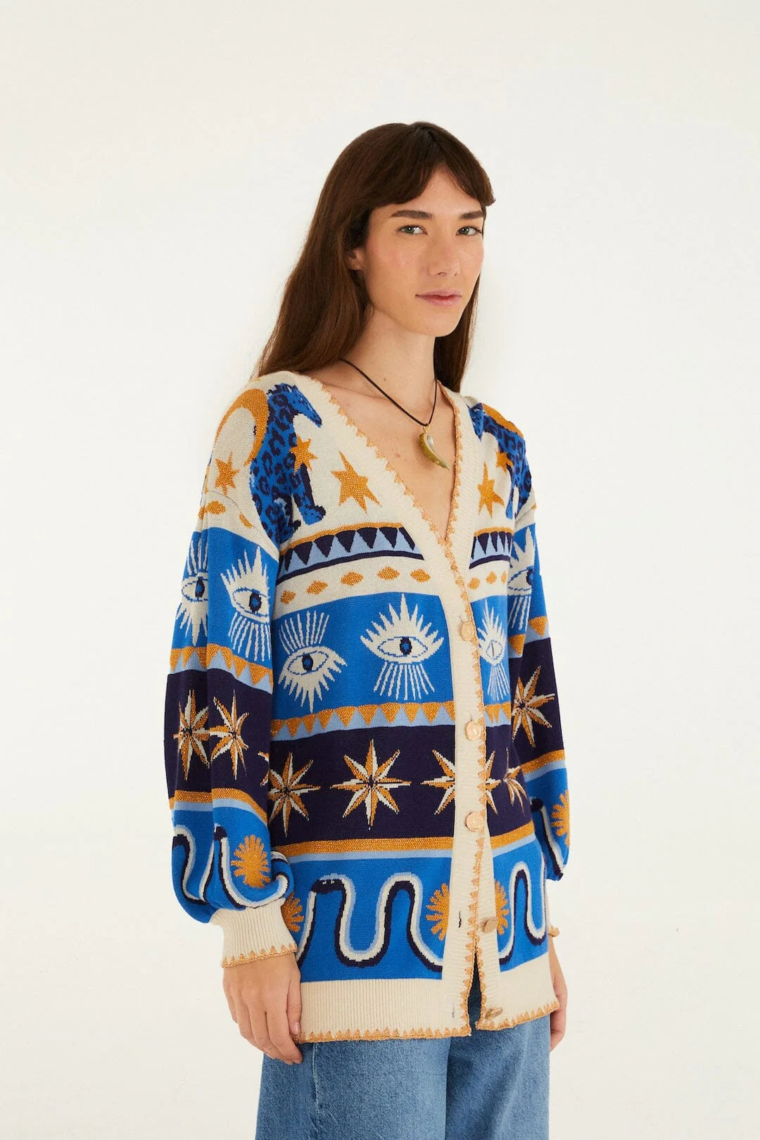 Mixed Mystical Ainika Buttoned Knit Cardigan