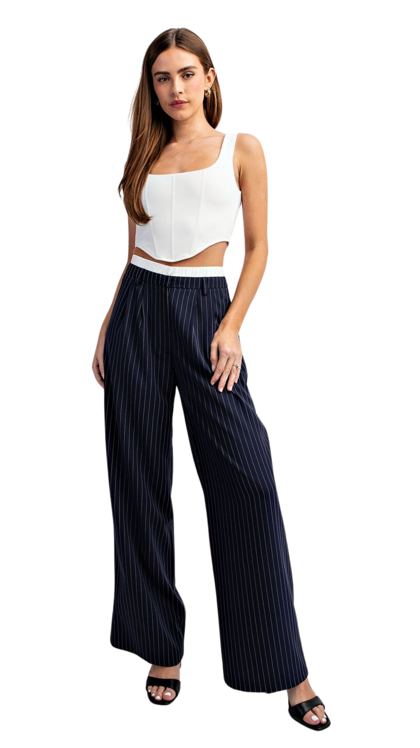 Nautical Chic Double-Waist Pants