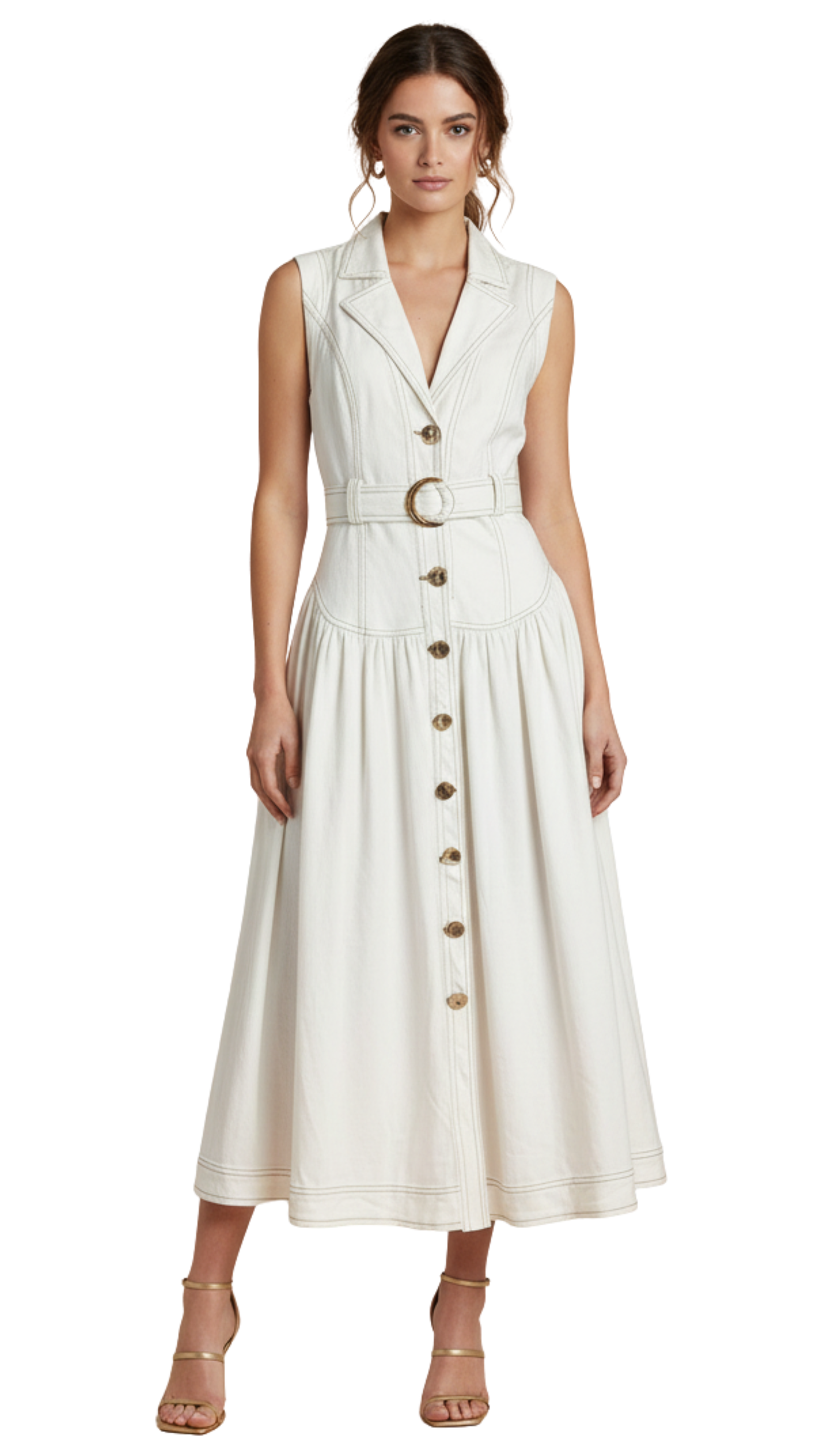 Genevieve Denim Belted Dress