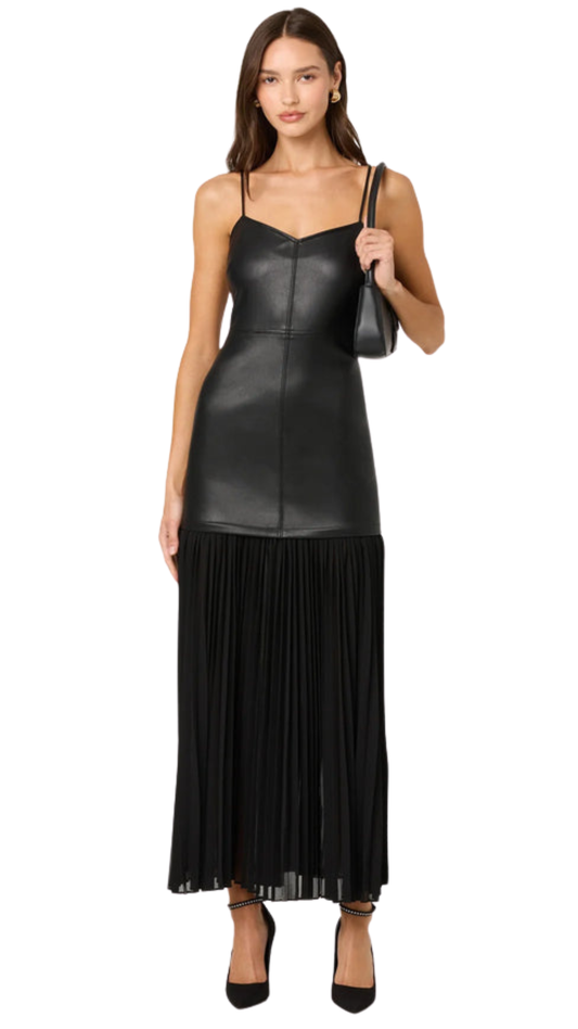 Lezith Faux Leather Maxi Dress