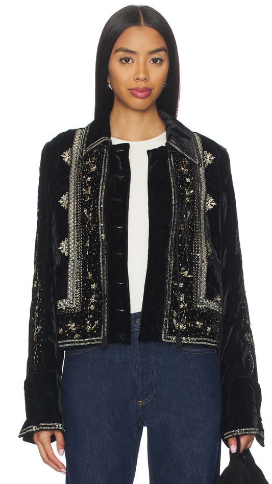 Maxxie Embellished Velvet Jacket