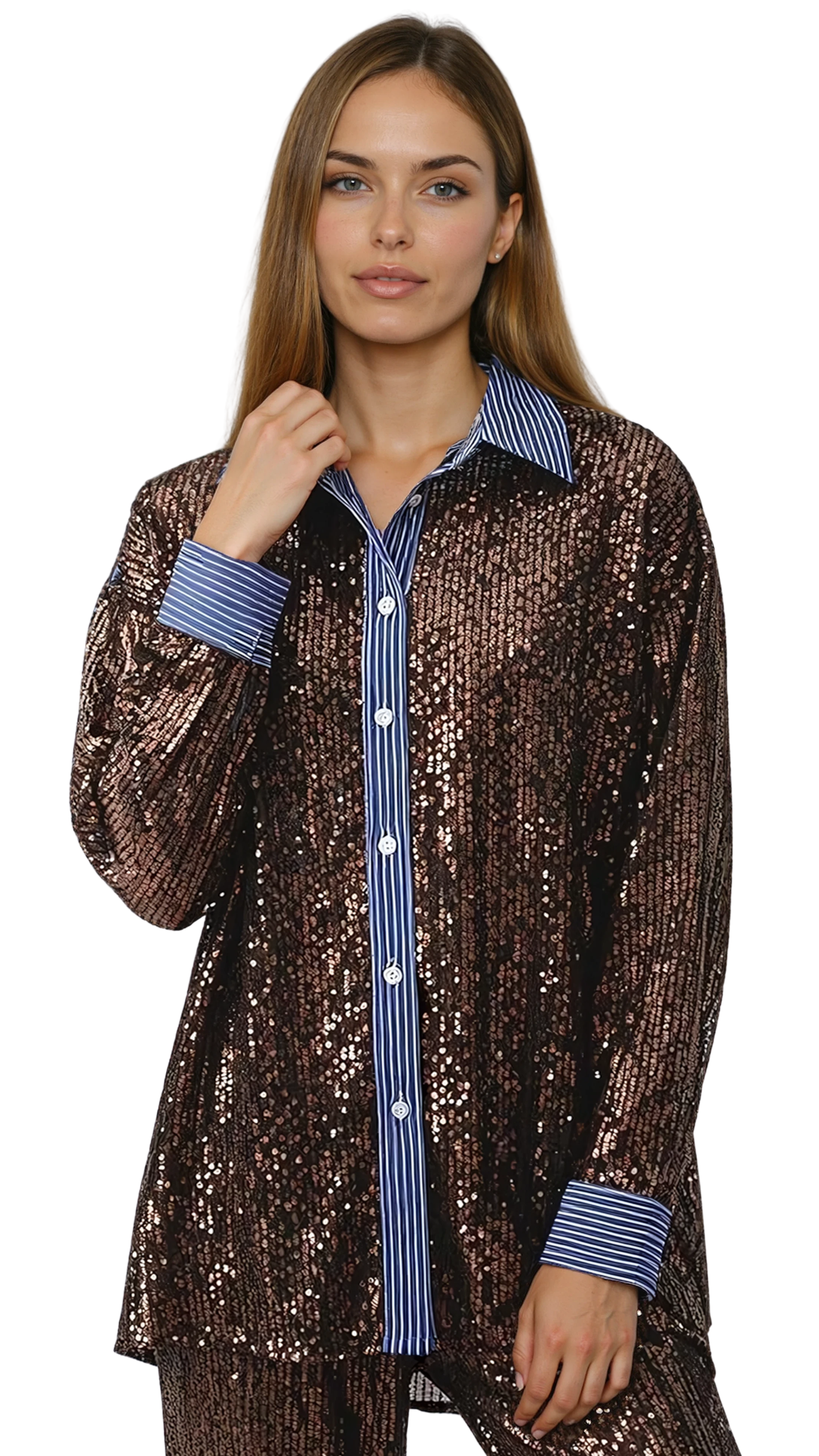 The After Hours Bronze Sequin Shirt