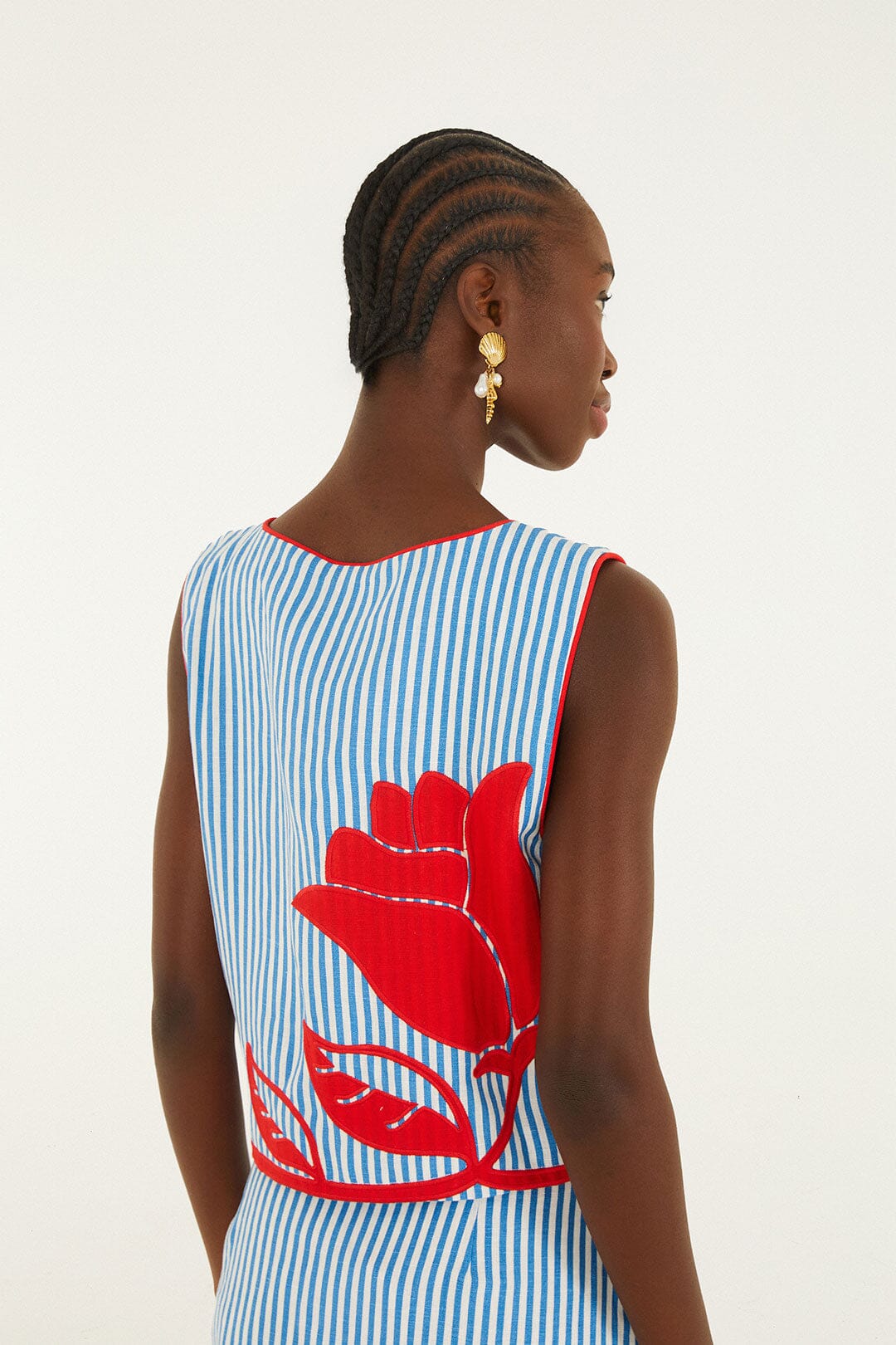 Sky Stripes Blue Skirt Set