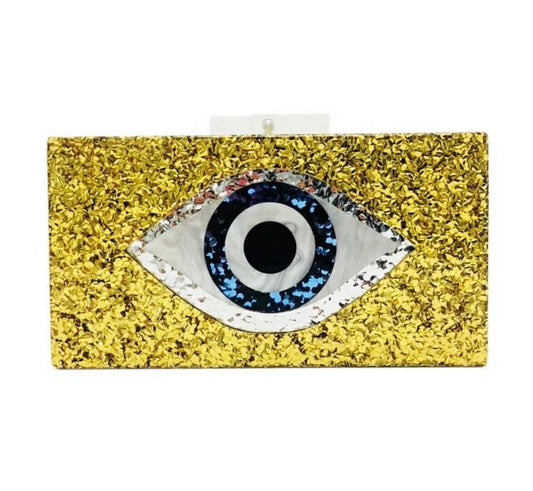 Gold eye clutch